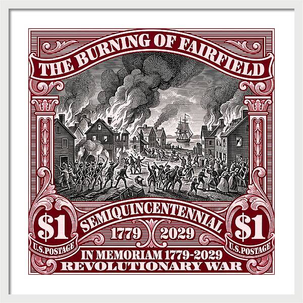 Burning of Fairfield $1 - Framed Print