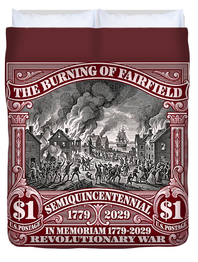 Burning of Fairfield $1 - Duvet Cover