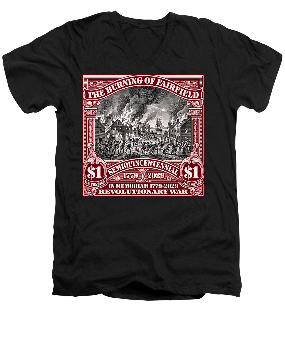 Burning of Fairfield $1 - Men's V-Neck T-Shirt