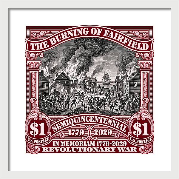 Burning of Fairfield $1 - Framed Print