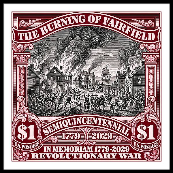 Burning of Fairfield $1 - Framed Print