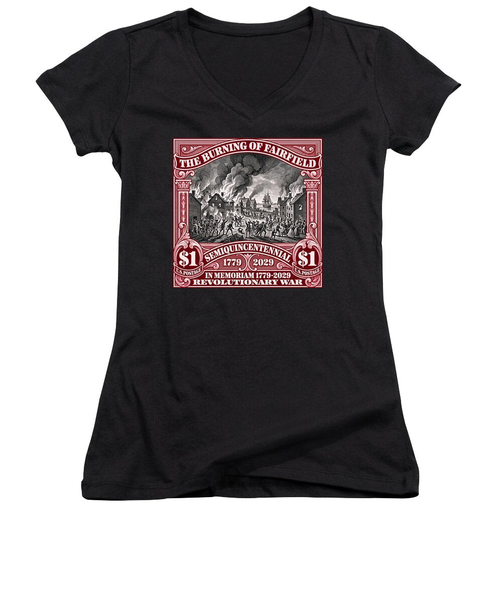 Burning of Fairfield $1 - Women's V-Neck