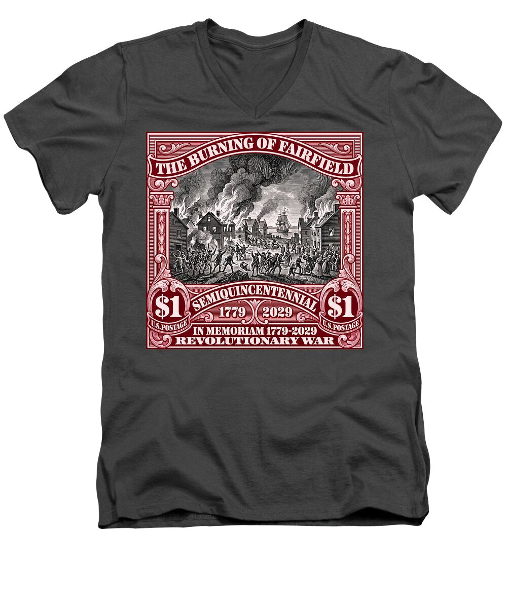 Burning of Fairfield $1 - Men's V-Neck T-Shirt