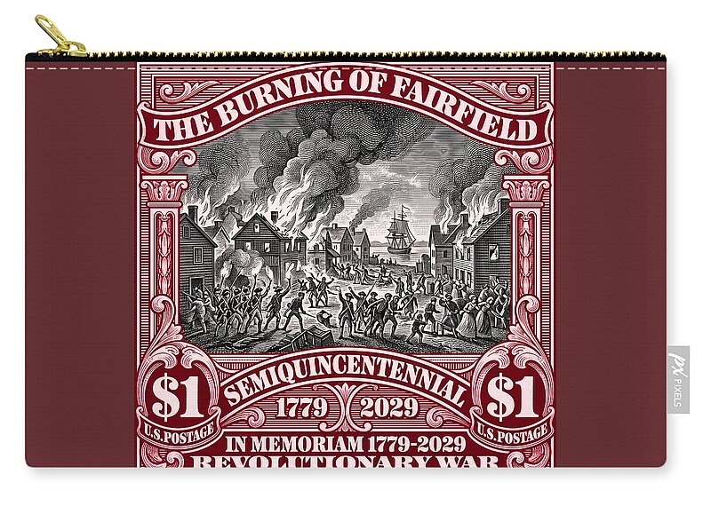 Burning of Fairfield $1 - Zip Pouch