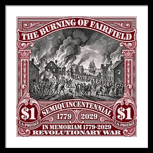 Burning of Fairfield $1 - Framed Print