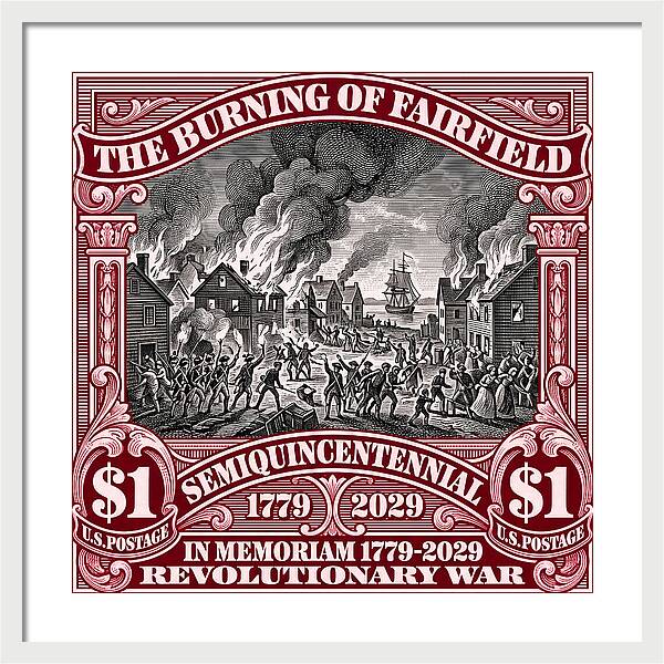 Burning of Fairfield $1 - Framed Print