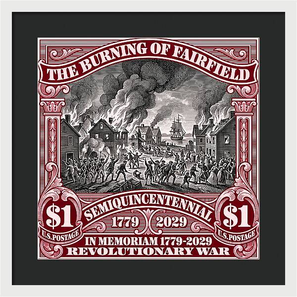 Burning of Fairfield $1 - Framed Print