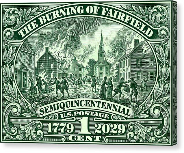 Burning of Fairfield 1c - Canvas Print