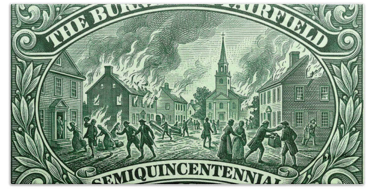Burning of Fairfield 1c - Beach Towel