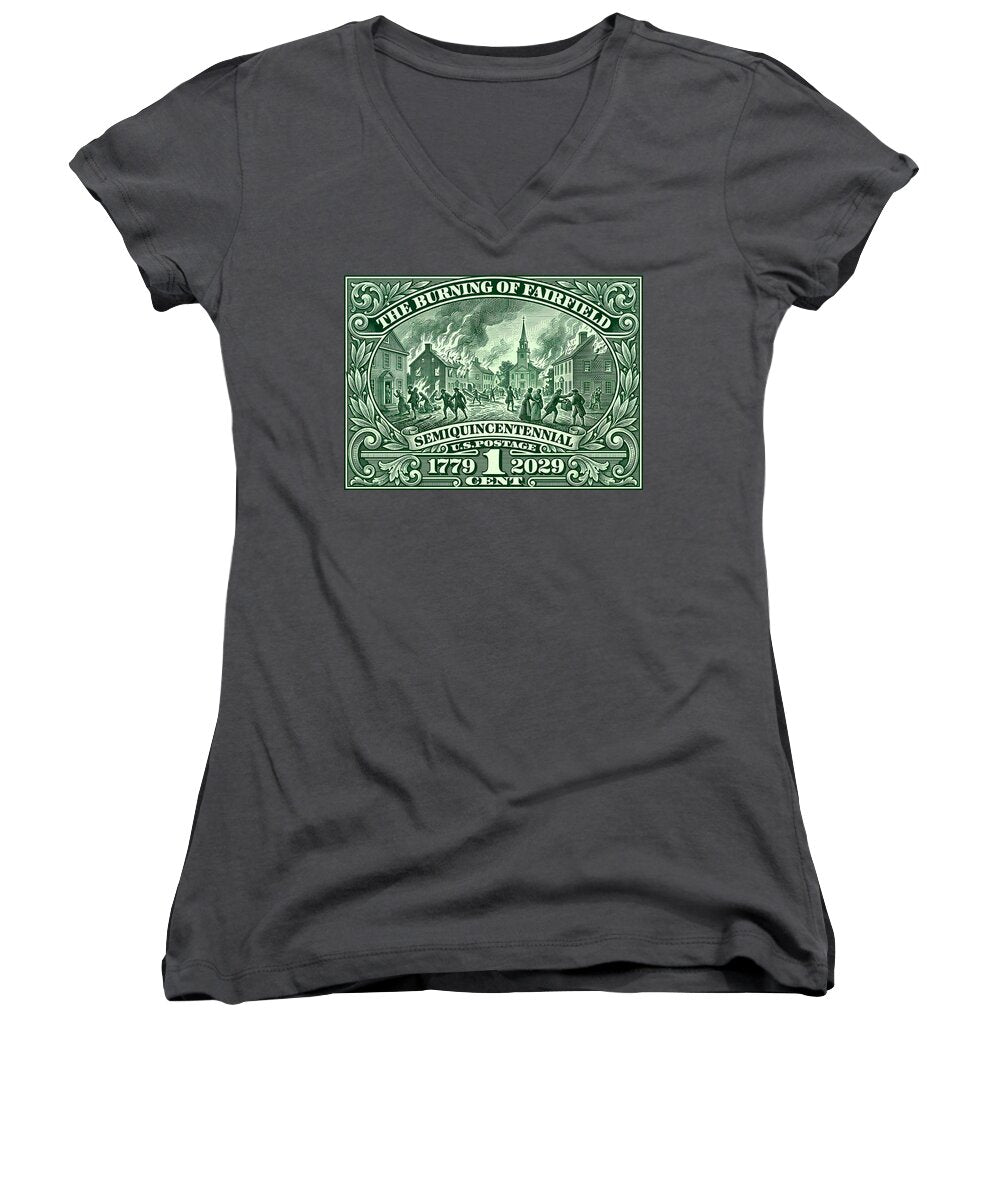 Burning of Fairfield 1c - Women's V-Neck