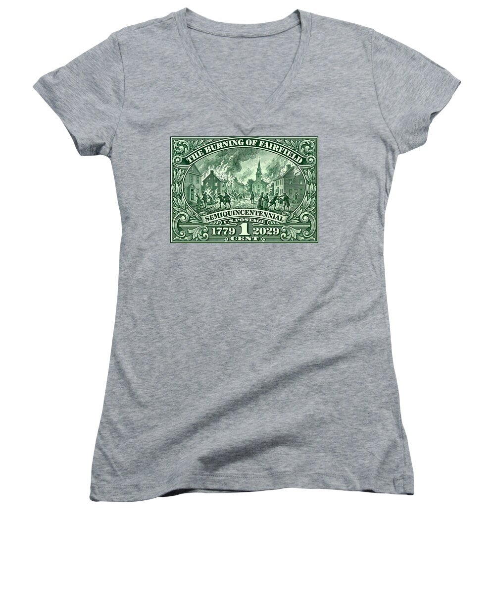 Burning of Fairfield 1c - Women's V-Neck