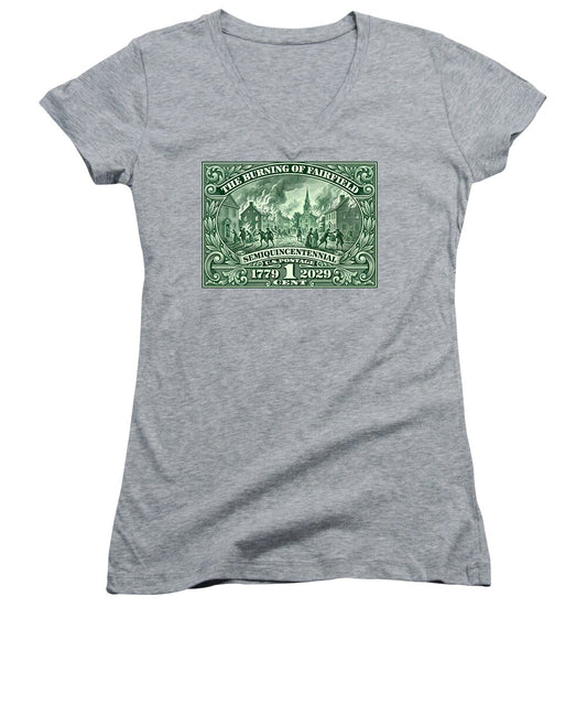 Burning of Fairfield 1c - Women's V-Neck