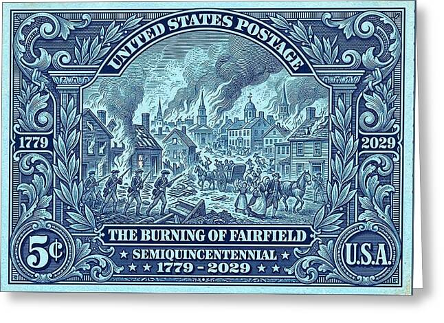 Burning of Fairfield 5c - Greeting Card