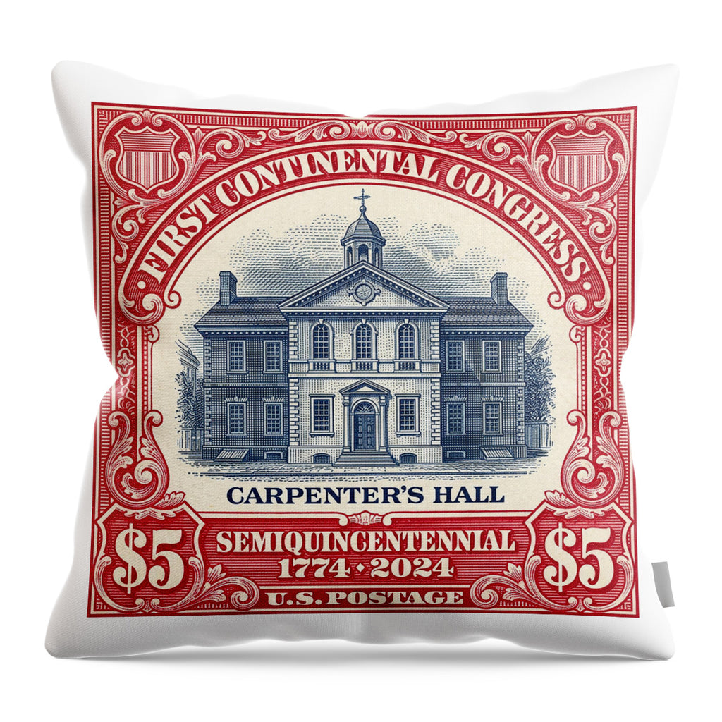 Carpenters Hall $5 - Throw Pillow