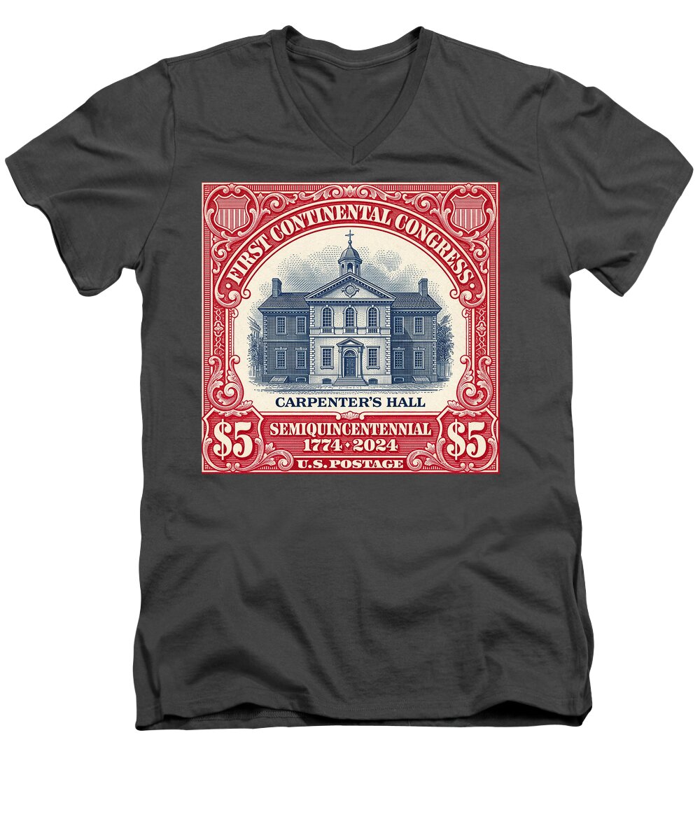 Carpenters Hall $5 - Men's V-Neck T-Shirt