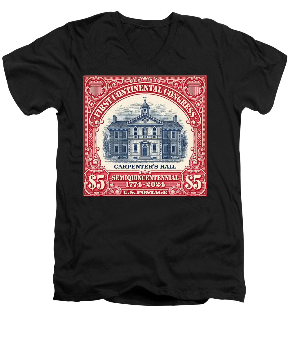 Carpenters Hall $5 - Men's V-Neck T-Shirt