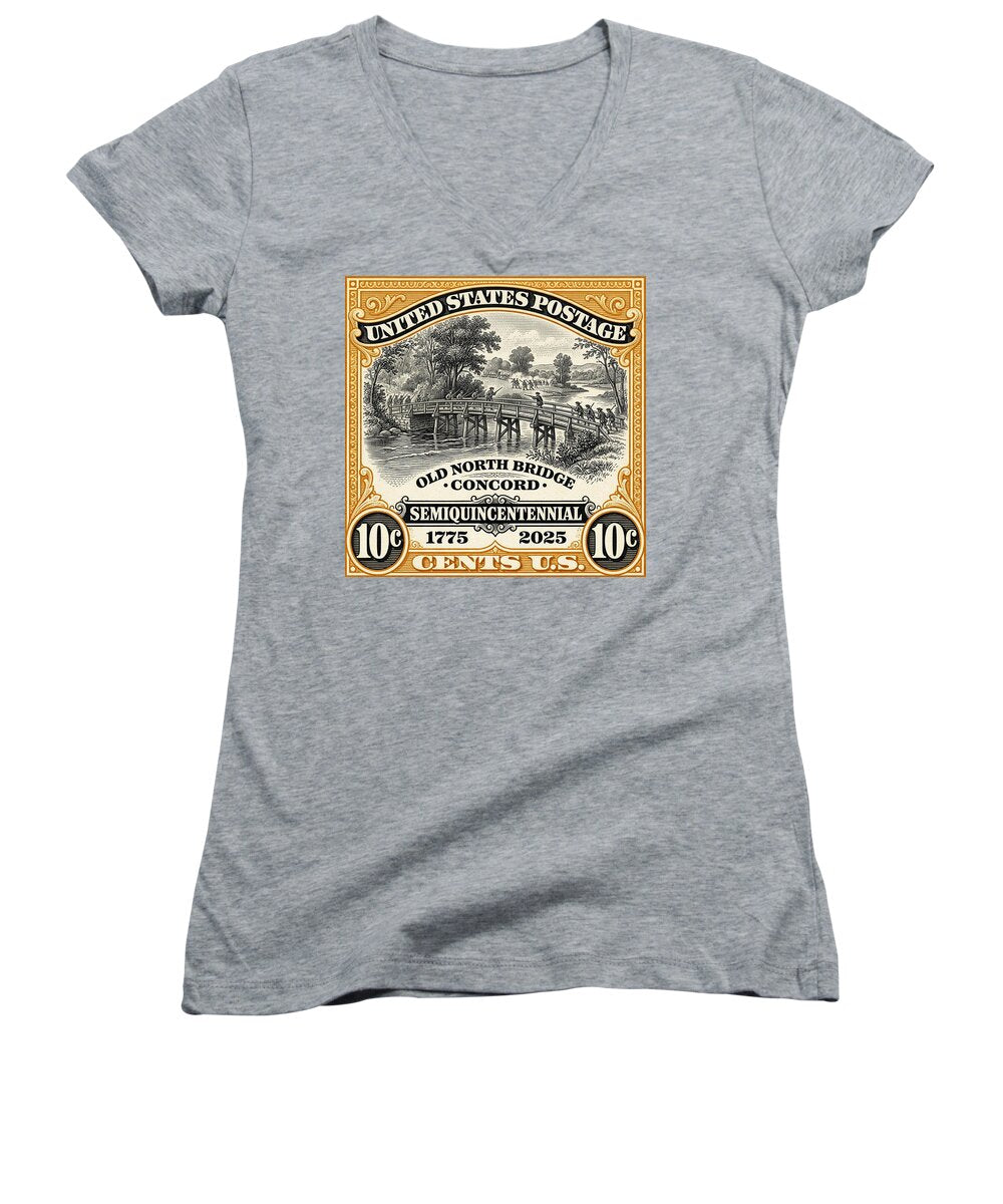 Concord Old North Bridge 10c - Women's V-Neck