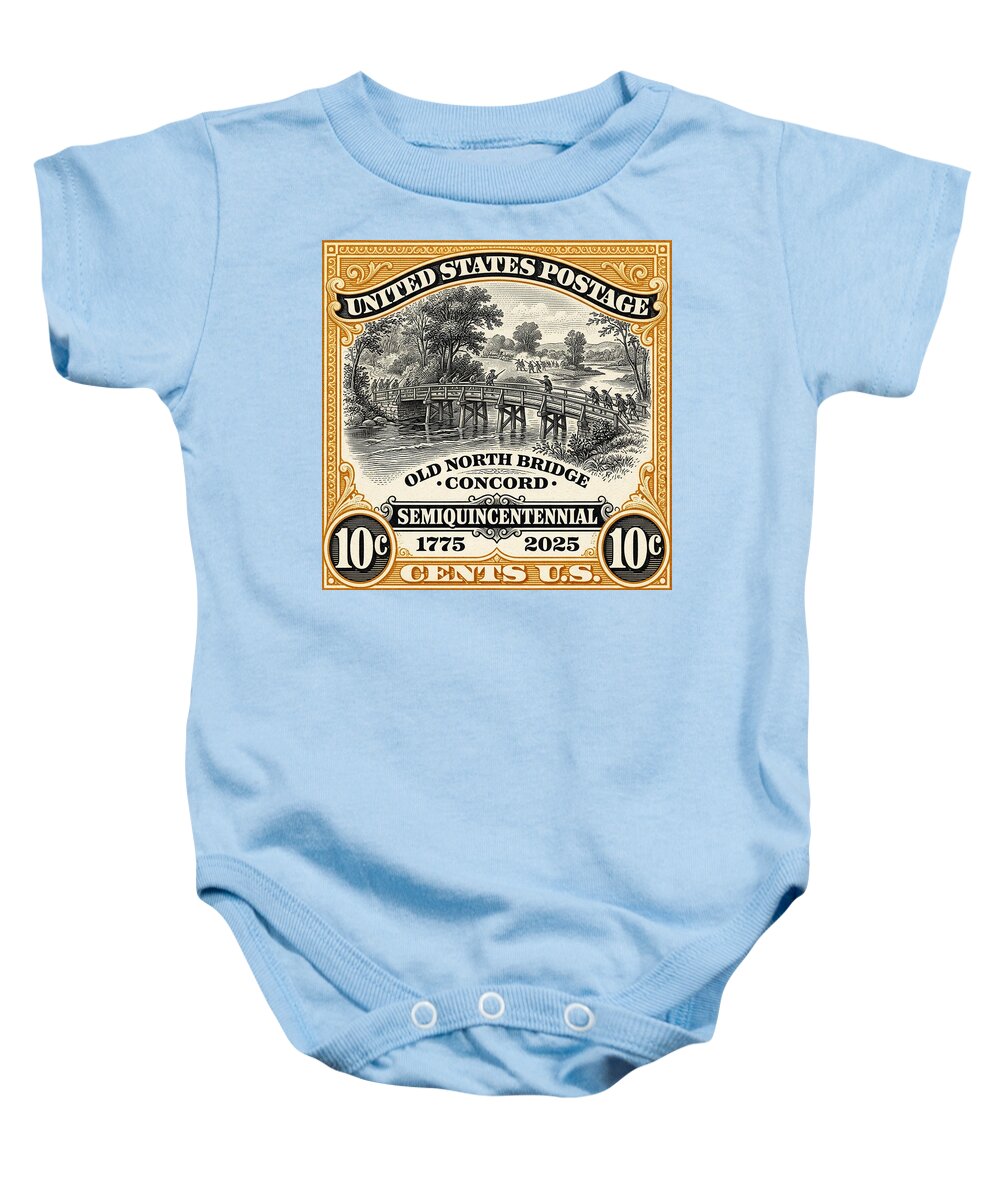 Concord Old North Bridge 10c - Baby One-Piece