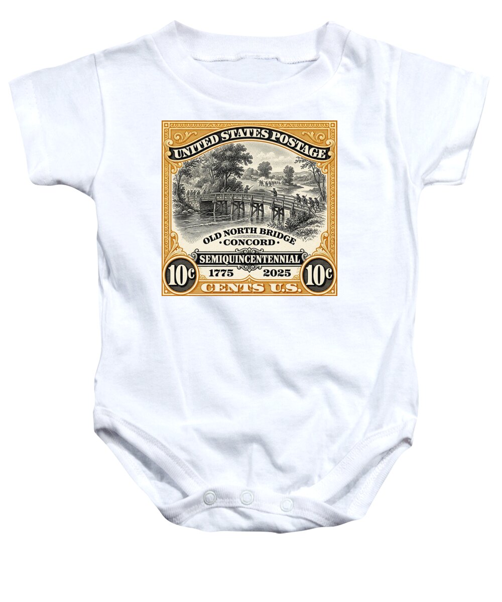 Concord Old North Bridge 10c - Baby One-Piece
