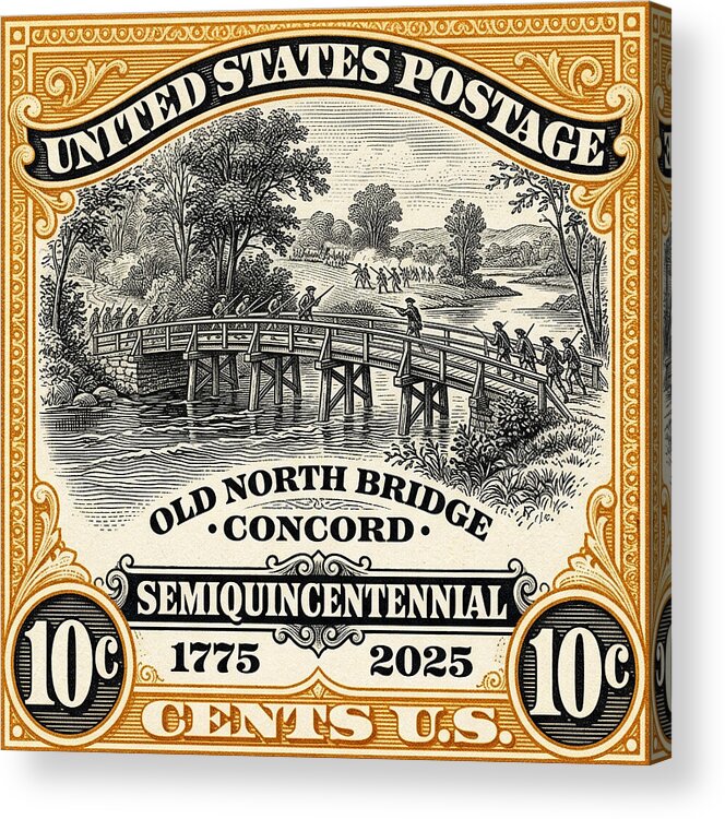 Concord Old North Bridge 10c - Acrylic Print