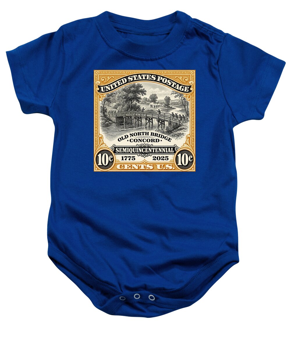 Concord Old North Bridge 10c - Baby One-Piece