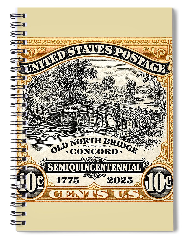 Concord Old North Bridge 10c - Spiral Notebook