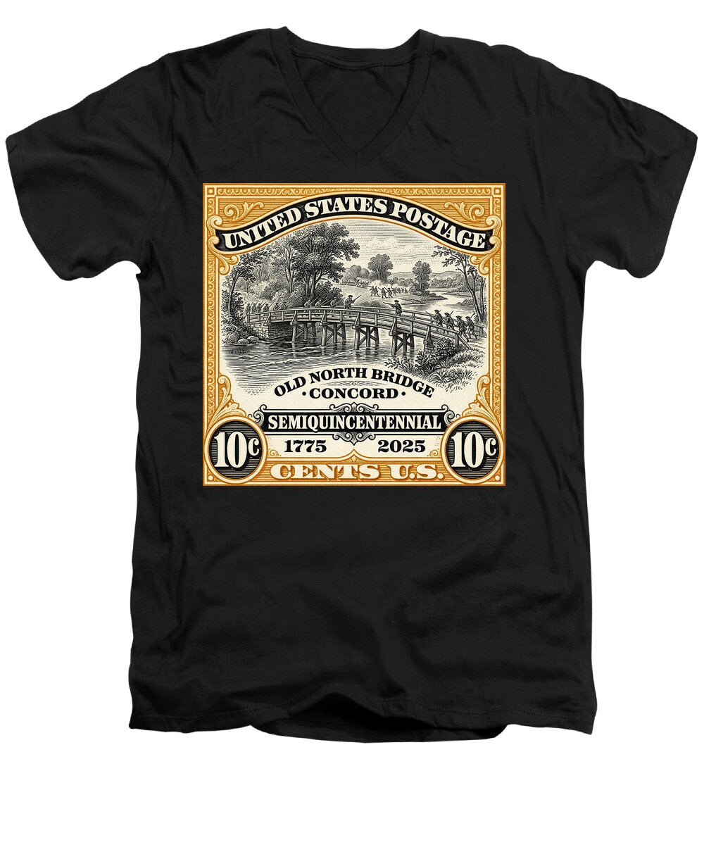 Concord Old North Bridge 10c - Men's V-Neck T-Shirt