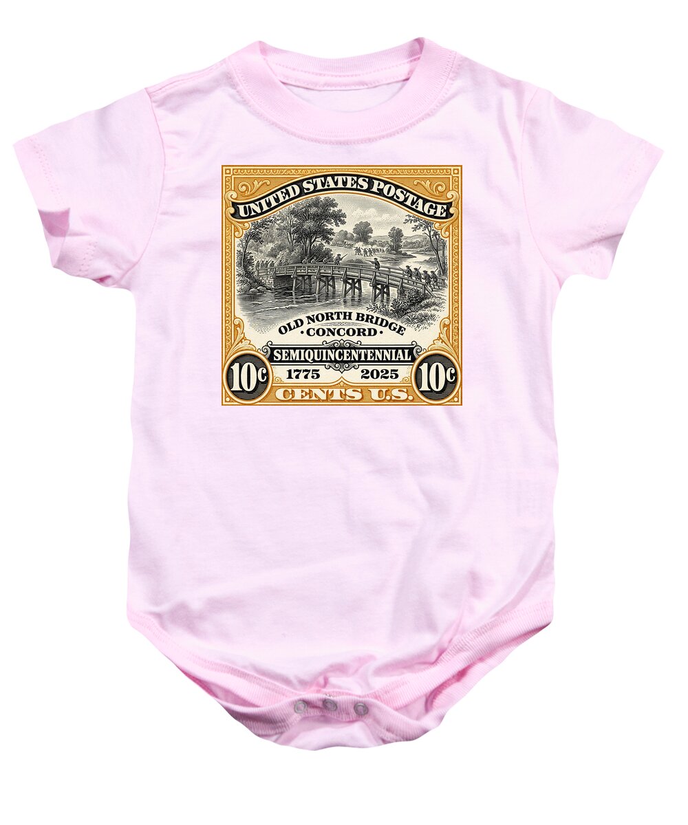 Concord Old North Bridge 10c - Baby One-Piece