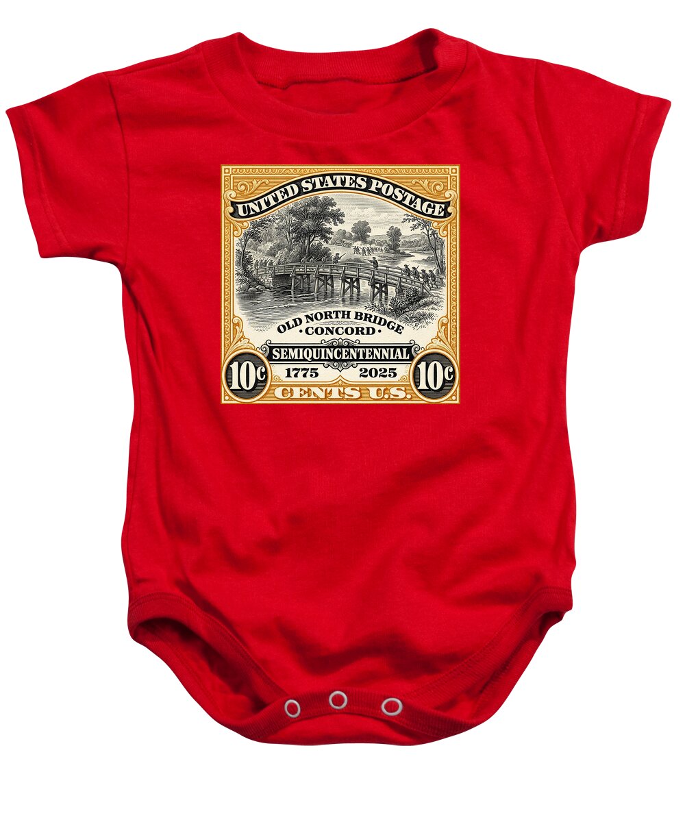 Concord Old North Bridge 10c - Baby One-Piece