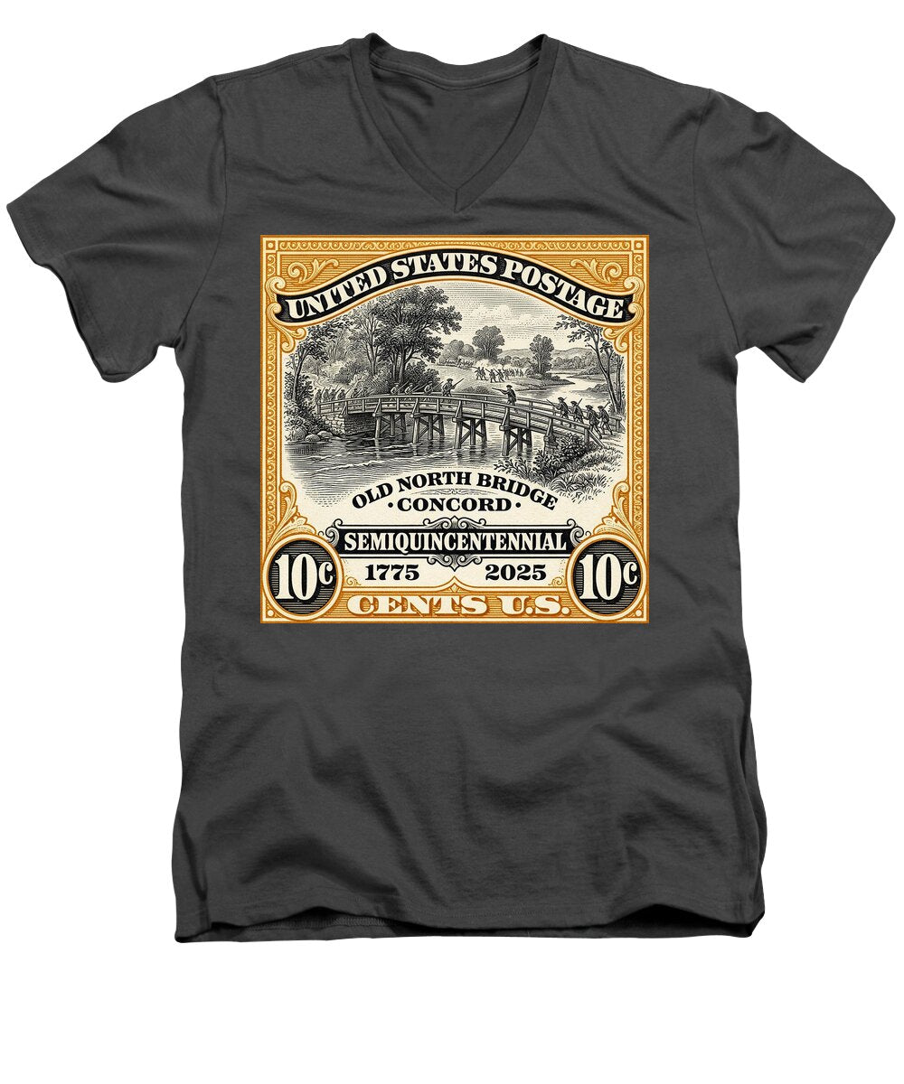 Concord Old North Bridge 10c - Men's V-Neck T-Shirt