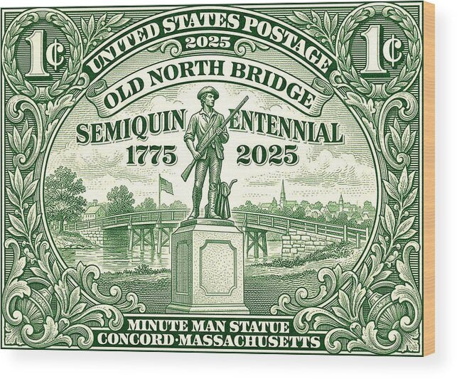 Concord Old North Bridge 1c - Wood Print