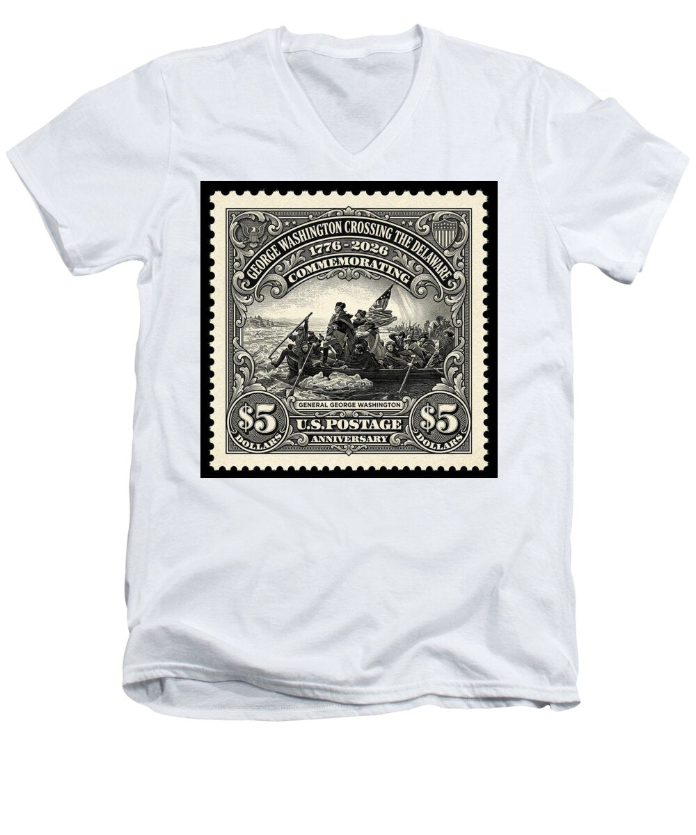 Crossing Delaware $5 - Men's V-Neck T-Shirt