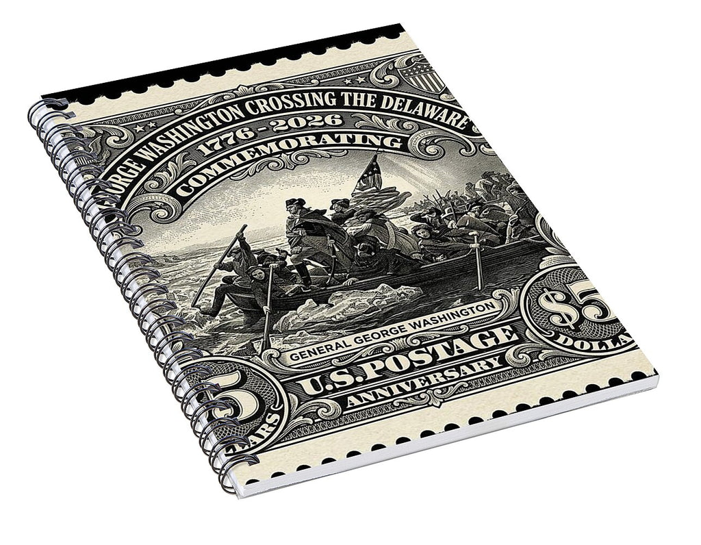 Crossing Delaware $5 - Spiral Notebook