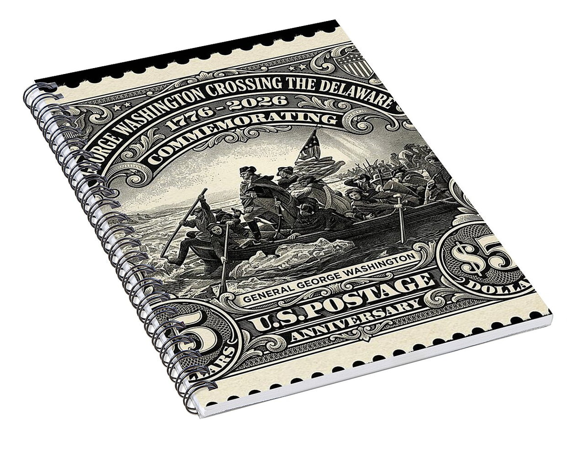 Crossing Delaware $5 - Spiral Notebook