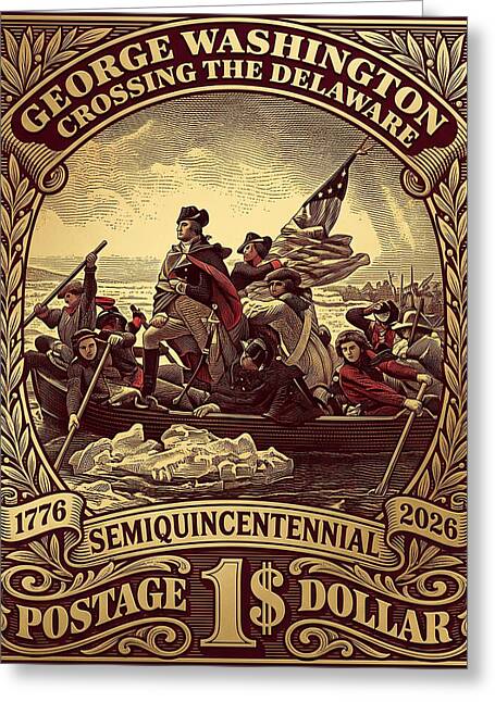 Crossing the Delaware $1 - Greeting Card