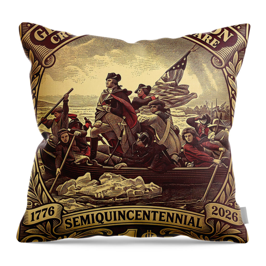 Crossing the Delaware $1 - Throw Pillow