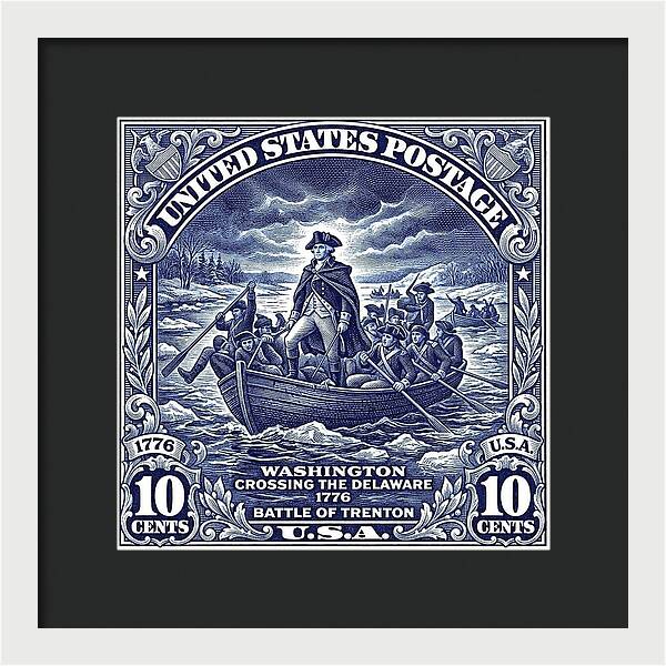 Crossing the Delaware 10c - Framed Print