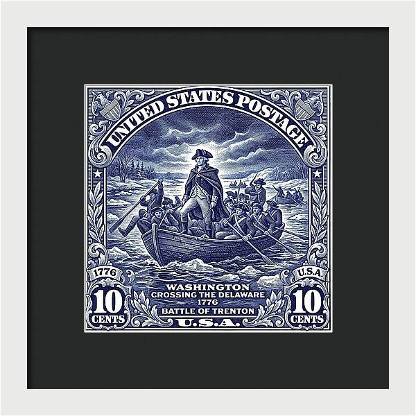 Crossing the Delaware 10c - Framed Print