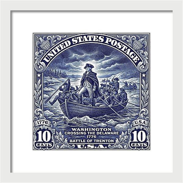 Crossing the Delaware 10c - Framed Print