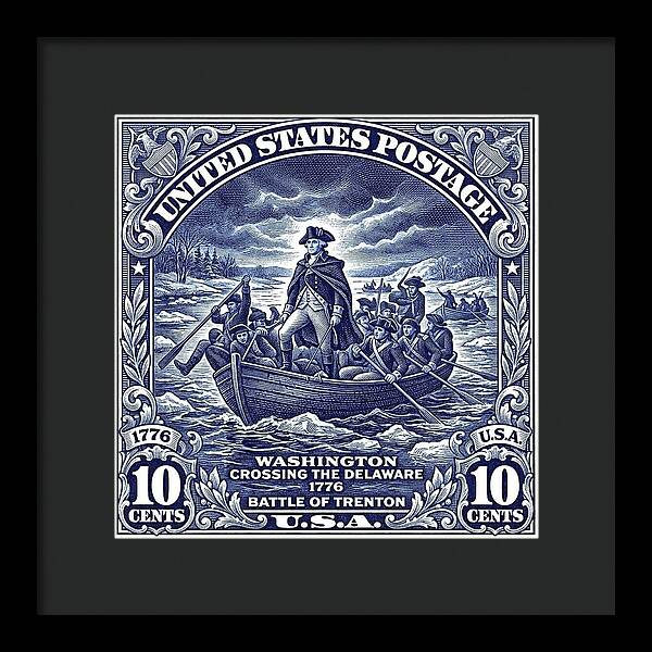 Crossing the Delaware 10c - Framed Print