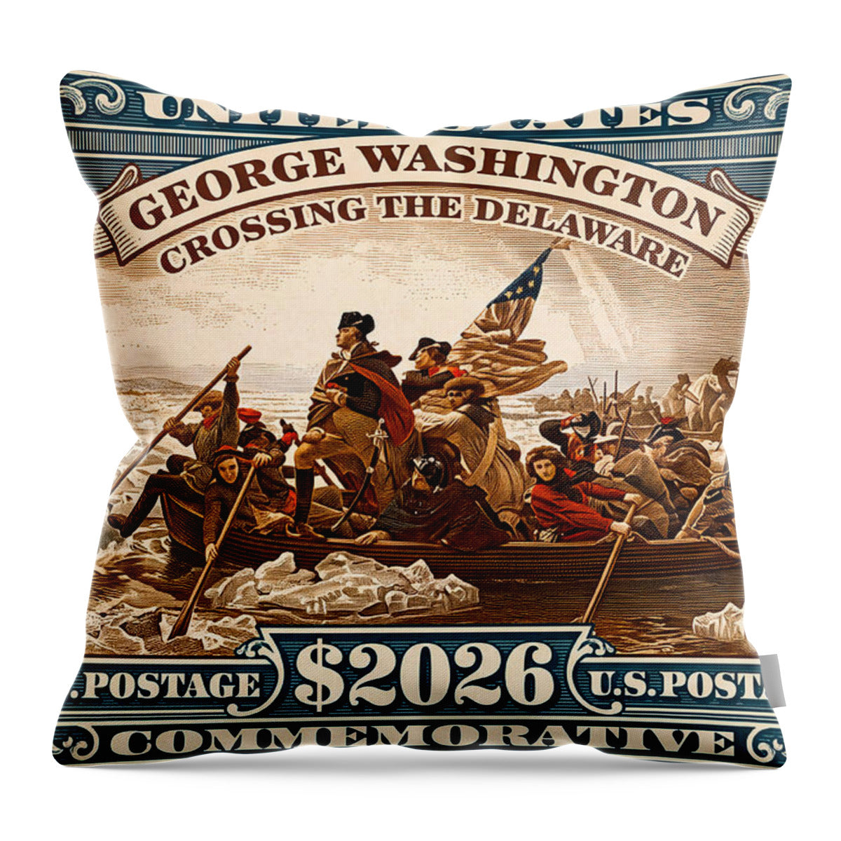 Crossing the Delaware $2026 - Throw Pillow