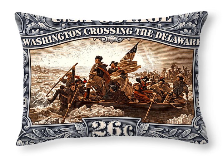 Crossing the Delaware 26c - Throw Pillow
