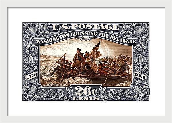 Crossing the Delaware 26c - Framed Print