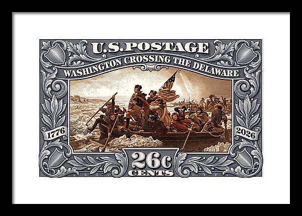 Crossing the Delaware 26c - Framed Print