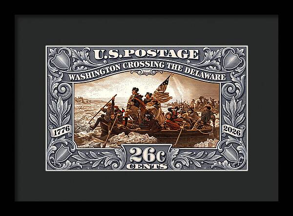 Crossing the Delaware 26c - Framed Print