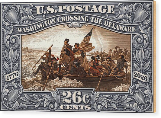 Crossing the Delaware 26c - Wood Print
