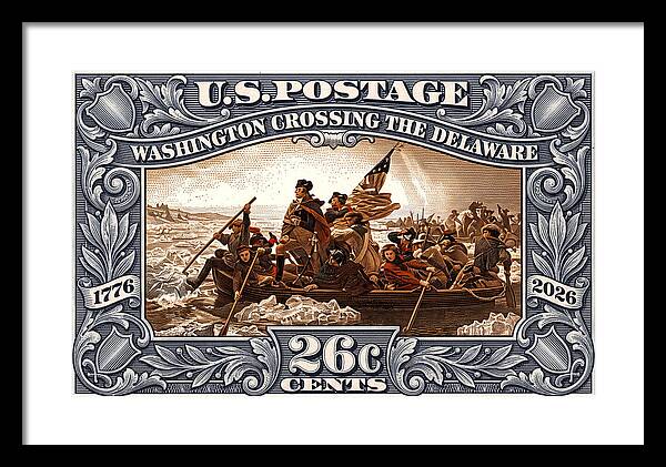 Crossing the Delaware 26c - Framed Print