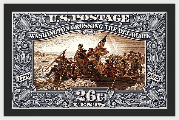 Crossing the Delaware 26c - Framed Print