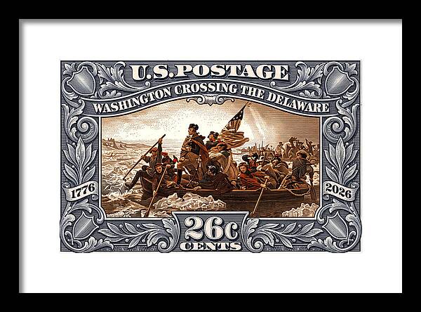 Crossing the Delaware 26c - Framed Print