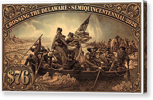 Crossing the Delaware $76 bronze - Canvas Print